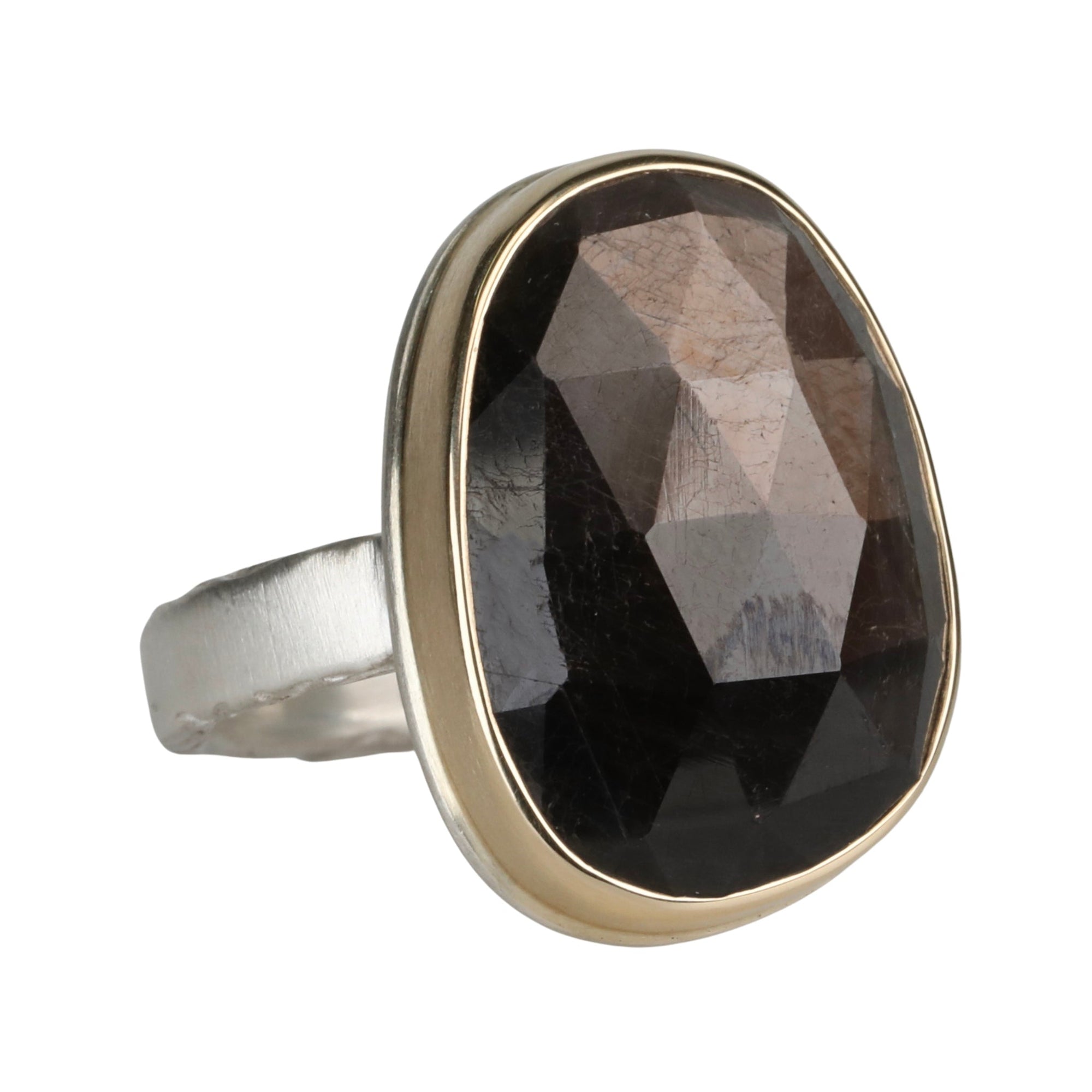 Asymmetrical Brown Sapphire Ring - Peridot Fine Jewelry - Jamie Joseph