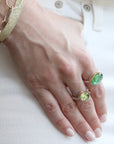 Asymmetrical Rose-Cut Peridot Ring - Peridot Fine Jewelry - Jamie Joseph