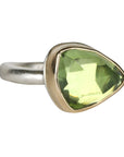 Asymmetrical Rose-Cut Peridot Ring - Peridot Fine Jewelry - Jamie Joseph