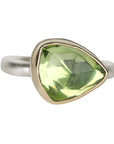 Asymmetrical Rose-Cut Peridot Ring - Peridot Fine Jewelry - Jamie Joseph