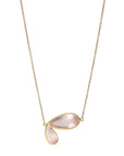 Bezel-Set Rose Quartz "Fly's Wing" Necklace - Peridot Fine Jewelry - Kothari