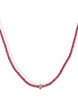 Cabochon Pink Spinel Beaded Necklace with 18K Gold Bead - Peridot Fine Jewelry - Margaret Solow Jewelry