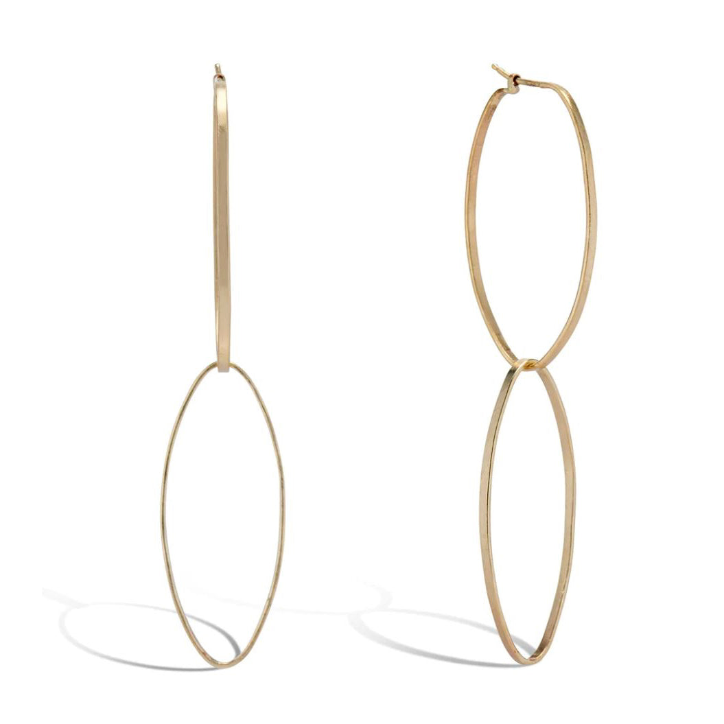 &quot;Elizabeth&quot; Gold Double Oval Hoop Earrings