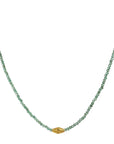 Faceted Emerald Beaded Necklace with 18K Stepped Rhombus Bead & Clasp - Peridot Fine Jewelry - Margaret Solow Jewelry