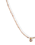 Faceted Moonstone Beaded Necklace with 18K Sapphire Charm - Peridot Fine Jewelry - Margaret Solow Jewelry