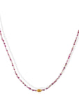 Faceted Pink Tourmaline Beaded Necklace with 18K Gold Bead - Peridot Fine Jewelry - Margaret Solow Jewelry