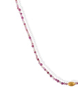 Faceted Pink Tourmaline Beaded Necklace with 18K Gold Bead - Peridot Fine Jewelry - Margaret Solow Jewelry