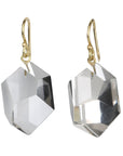 Faceted Rock Crystal "Honeycomb" Drop Earrings - Peridot Fine Jewelry - Rosanne Pugliese