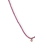 Faceted Ruby Beaded Necklace with 18K Gold Sapphire Charm - Peridot Fine Jewelry - Margaret Solow Jewelry