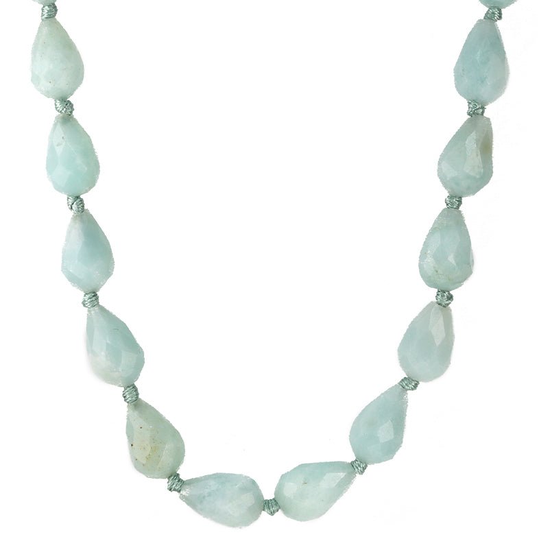 Faceted Teardrop Amazonite Beaded Necklace - Peridot Fine Jewelry - Cathy Waterman