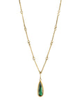 Faceted Teardrop Deep Green Tourmaline Pendant - Peridot Fine Jewelry - Petra Class