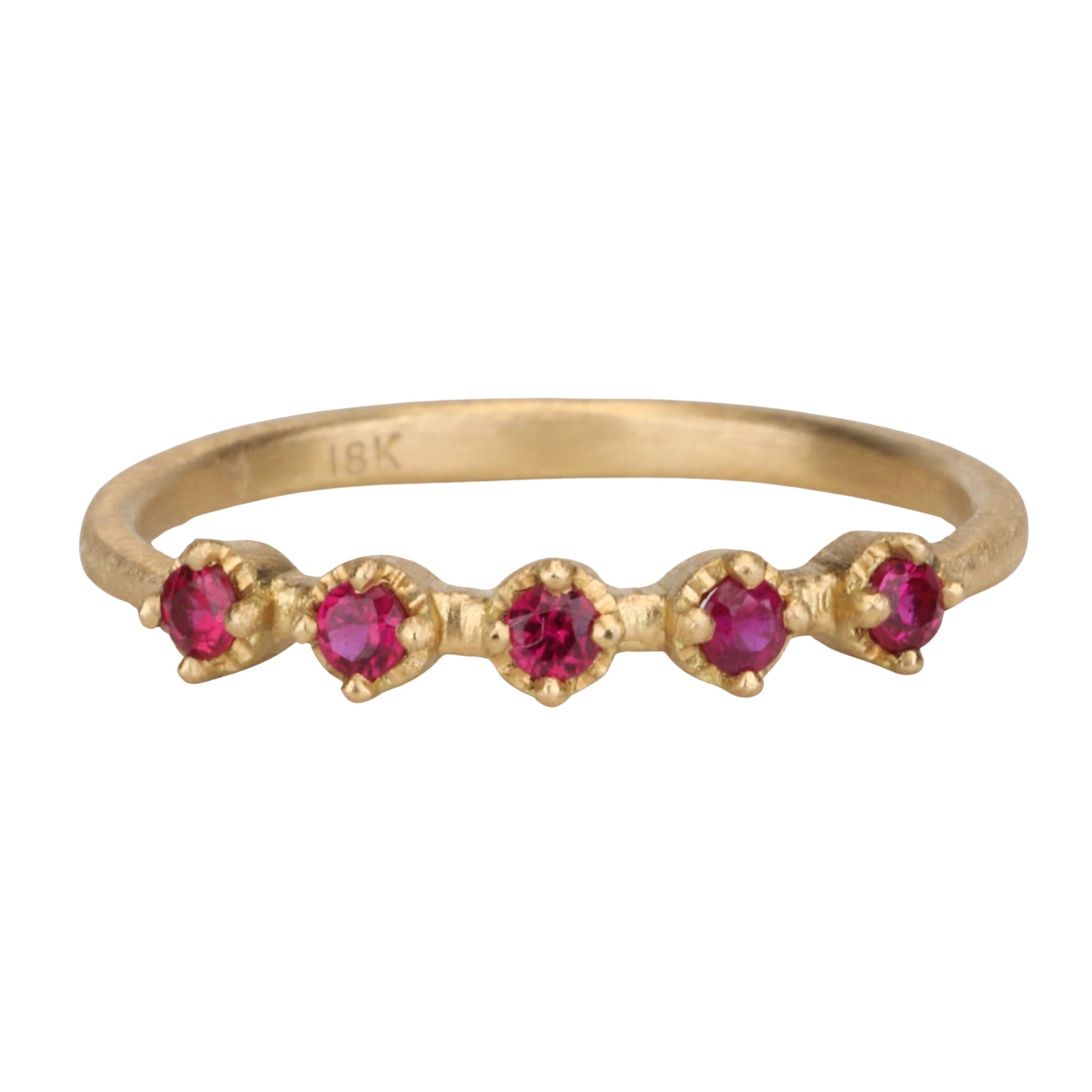 Gold and 5 Prong - Set Ruby Band - Peridot Fine Jewelry - Yasuko Azuma