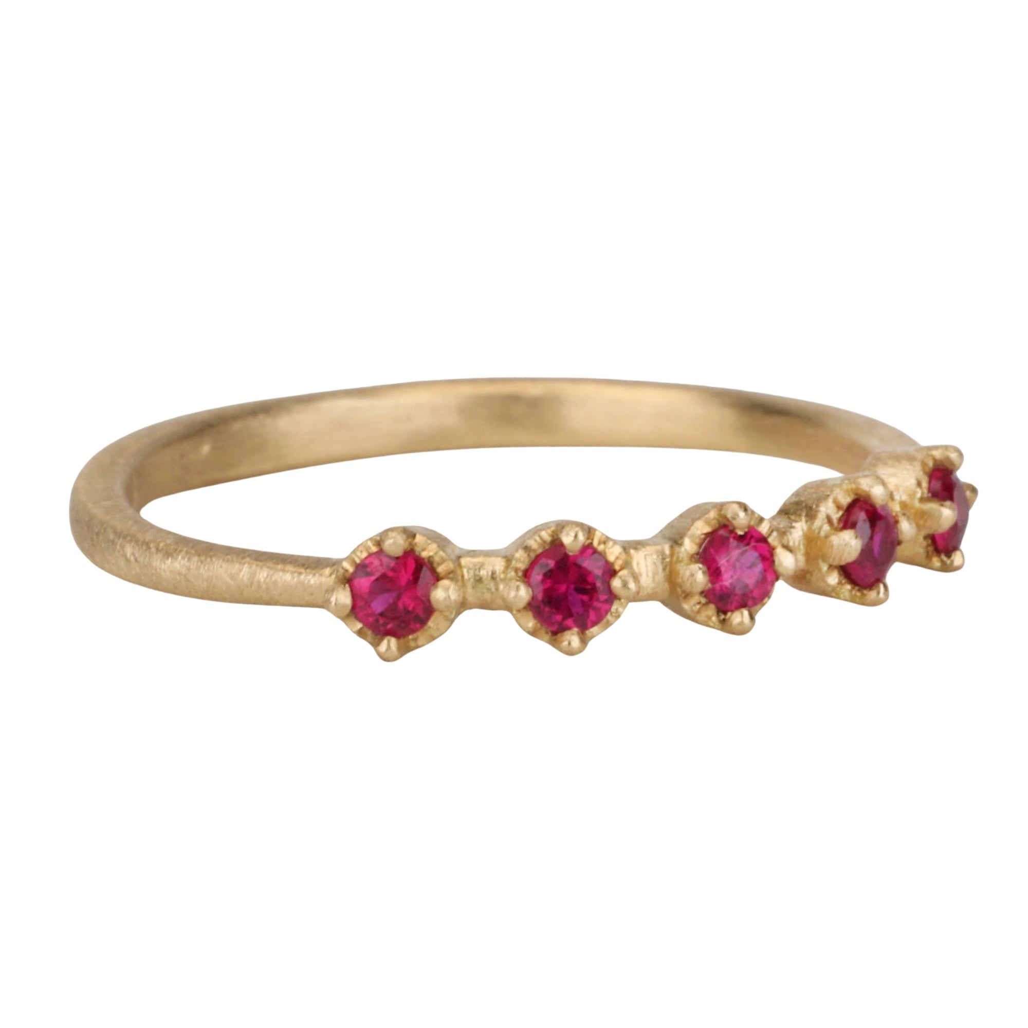 Gold and 5 Prong - Set Ruby Band - Peridot Fine Jewelry - Yasuko Azuma