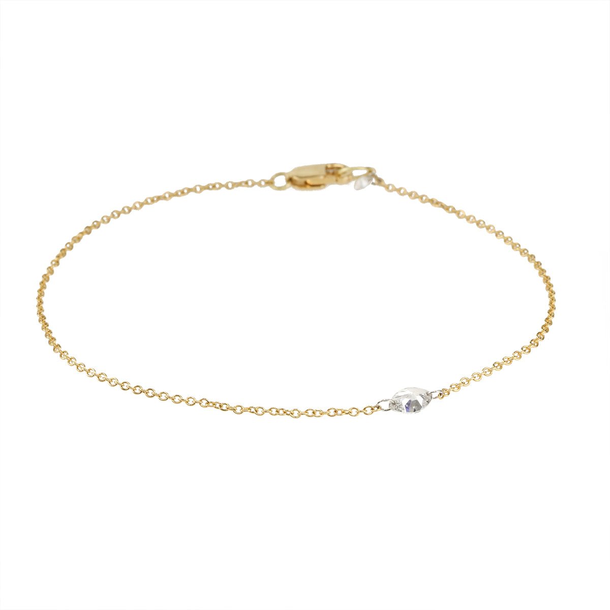 Tap By Todd Pownell Gold Chain Bracelet With Single Marquise Diamond 