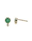 10K Gold Birthstone and Diamond Studs