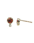 10K Gold Birthstone and Diamond Studs