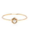 Gold Hexagonal Prong - Set Diamond Ring - Peridot Fine Jewelry - Zoe Chicco