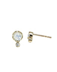 10K Gold Birthstone and Diamond Studs