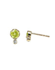 10K Gold Birthstone and Diamond Studs