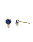 10K Gold Birthstone and Diamond Studs