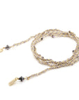 Gold Vermeil Chain and "Lila" Silk Woven Wrap - Peridot Fine Jewelry - Marie Laure Chamorel