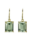 Green Amethyst Emerald Cut Earrings - Peridot Fine Jewelry - Rosanne Pugliese