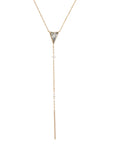 Grey Diamond Triangle Lariat Bar Necklace with Diamond Details - Peridot Fine Jewelry - Celine Daoust