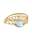 Marquise Aquamarine "Sunrise" Ring with Diamond Details - Peridot Fine Jewelry - Celine Daoust