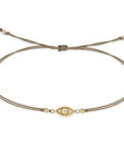 Midi Bitty 14K Gold and Diamond Evil Eye Cord Bracelet - Peridot Fine Jewelry - Zoe Chicco