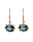 Mini Oval London Blue Topaz Earrings - Peridot Fine Jewelry - Rosanne Pugliese