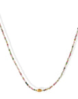 Mixed Tourmaline Beaded Necklace with 18K Gold Bead - Peridot Fine Jewelry - Margaret Solow Jewelry