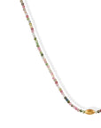 Mixed Tourmaline Beaded Necklace with 18K Gold Bead - Peridot Fine Jewelry - Margaret Solow Jewelry