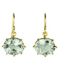 Oval Faceted Green Amethyst Earrings - Peridot Fine Jewelry - Rosanne Pugliese