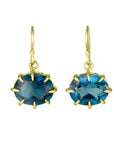 Oval Faceted London Blue Topaz Earrings - Peridot Fine Jewelry - Rosanne Pugliese