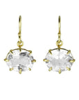 Oval Faceted White Topaz Earrings - Peridot Fine Jewelry - Rosanne Pugliese