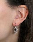 Platinum & Diamond "Paisley" Earrings with Center Pear - Shaped Iolites - Peridot Fine Jewelry - Cathy Waterman