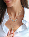 Rock Crystal "Pencil" Pendant Necklace with Diamond Details - Peridot Fine Jewelry - Celine Daoust