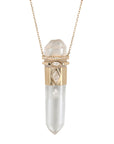 Rock Crystal "Pencil" Pendant Necklace with Diamond Details - Peridot Fine Jewelry - Celine Daoust