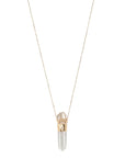 Rock Crystal "Pencil" Pendant Necklace with Diamond Details - Peridot Fine Jewelry - Celine Daoust