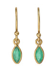 Small Marquise Emerald Drop Earrings - Peridot Fine Jewelry - Kothari