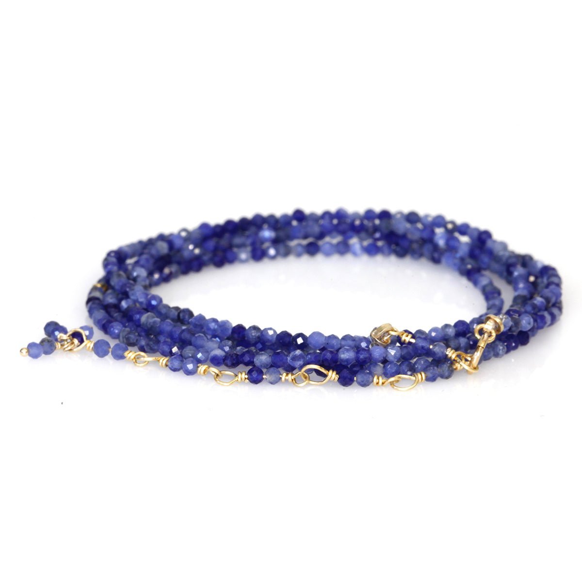 Sodalite Beaded Wrap Bracelet - Peridot Fine Jewelry - Anne Sportun