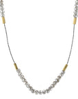 Triple Labradorite Station Necklace with Clear Seed Beads - Peridot Fine Jewelry - Debbie Fisher