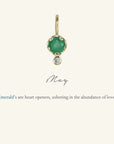 10K Gold Emerald Birthstone Charm with Diamond Drop - Peridot Fine Jewelry - Zahava