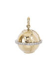 10K Gold Medium Atlas Pendant with Pave Diamond "Equator" - Peridot Fine Jewelry - Zahava