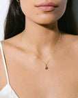 10K Gold Mini Atlas Necklace - Peridot Fine Jewelry - Zahava