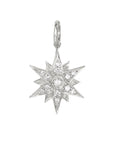 10K White Gold "North Star" Pave Diamond Pendant - Peridot Fine Jewelry - Zahava