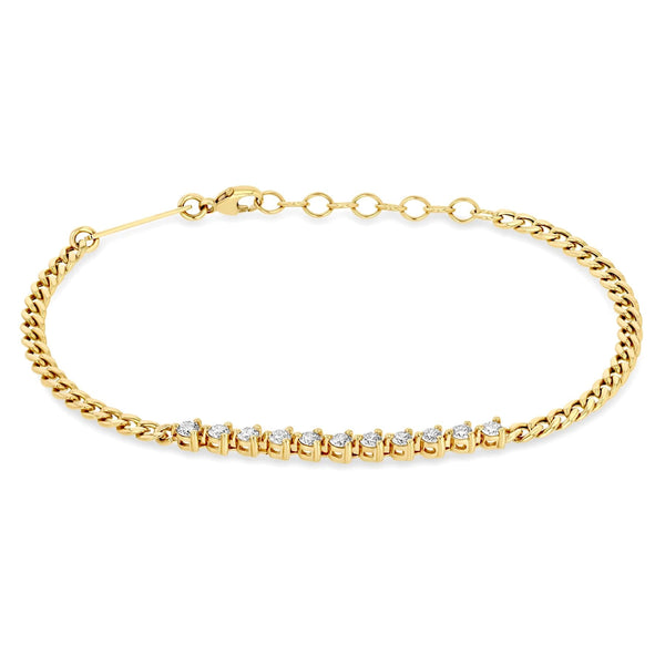 Zoe Chicco Star-Set Diamond Padlock Bracelet