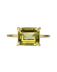 Rosanne Pugliese 18 Karat Yellow Gold Prong-Set Emerald Cut Citrine "Mini Gem" Ring