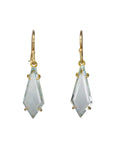 18K Gold and Pale Blue Topaz Geometric Earrings - Peridot Fine Jewelry - Rosanne Pugliese