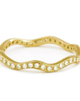 Anne Sportun 18K Gold and Pave Diamond "Wave" Ring